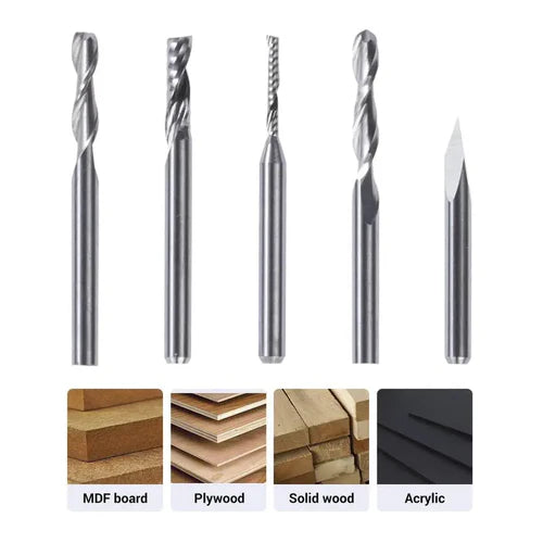 Snapmaker 5-Pack CNC Router Bit Set